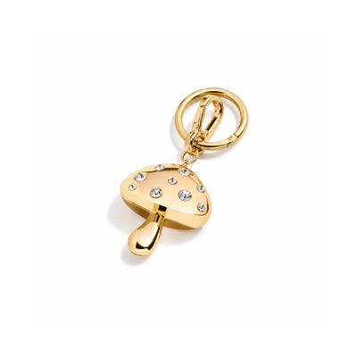 Gouden statement paddenstoel met diamantjes tashanger