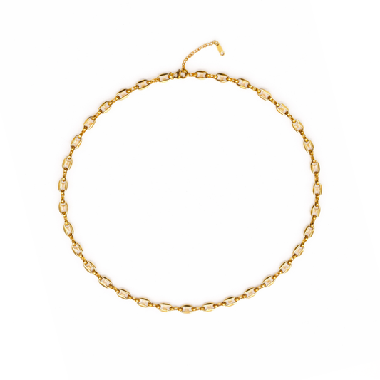 Gouden varkensneus schakelketting met luxe schakels