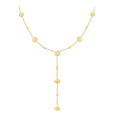 Gouden Y lijn ketting schelpjes - lang