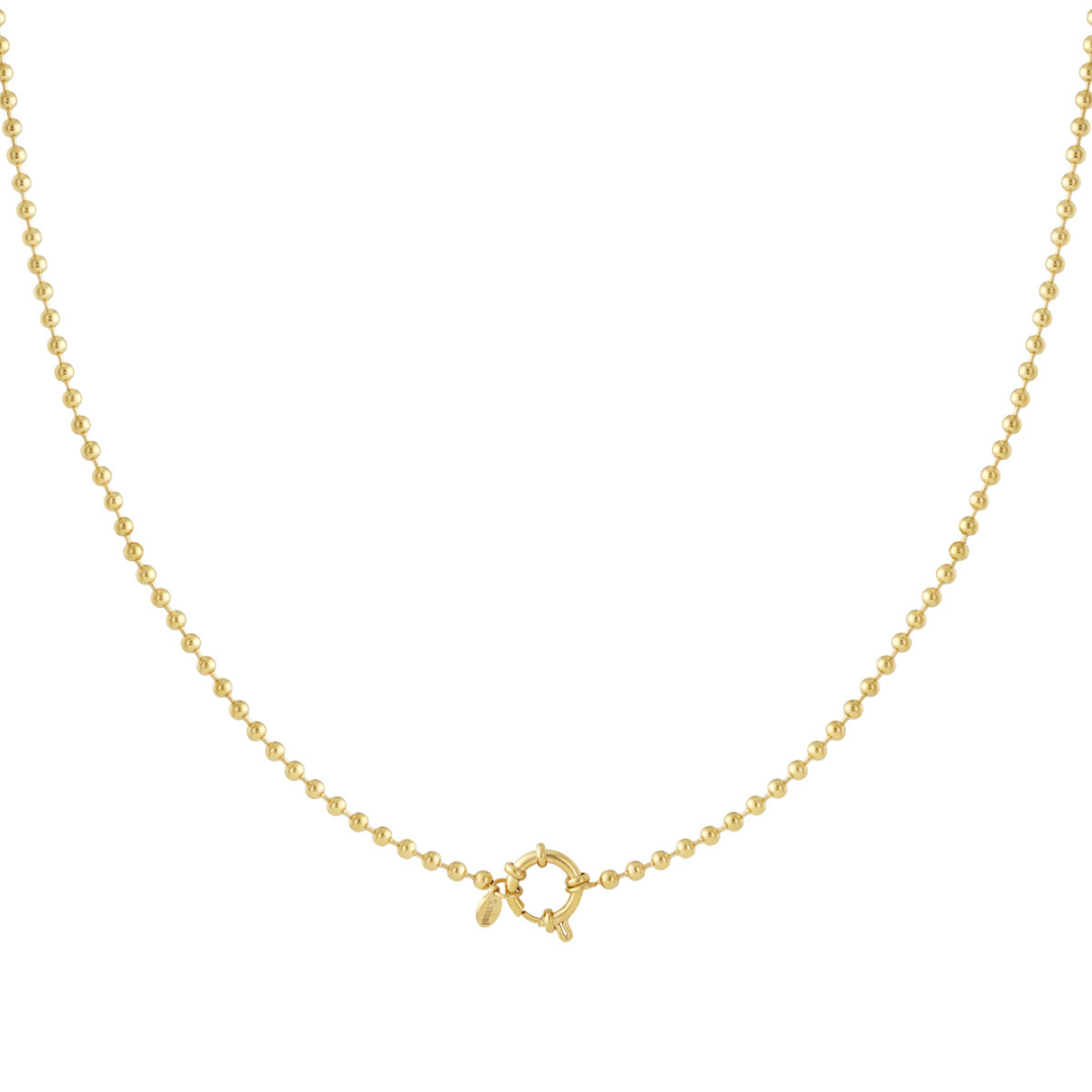 gouden bolletjes ketting met boeislot