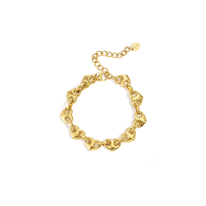 Gouden armband hartjes schakels