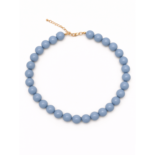 Grijsblauwe grote kralenketting