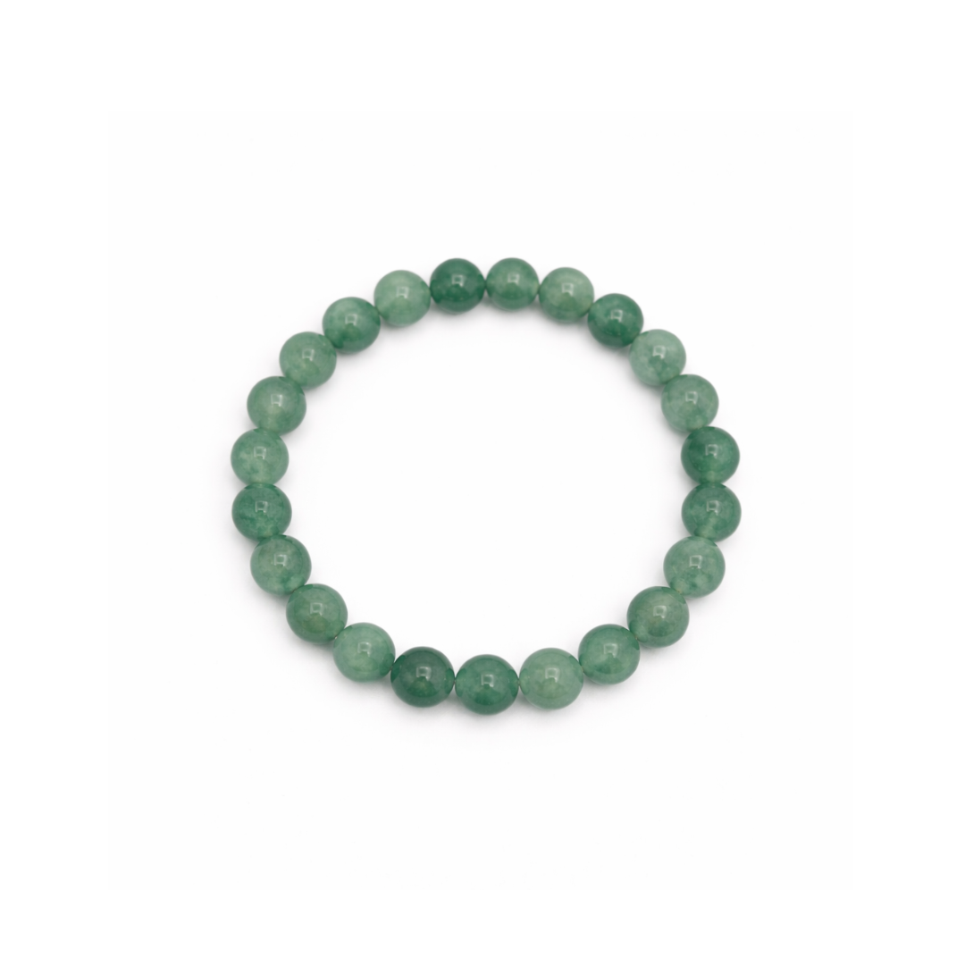 Groene aventurine natuursteen kralenarmband met ronde kralen en zachte groentint.