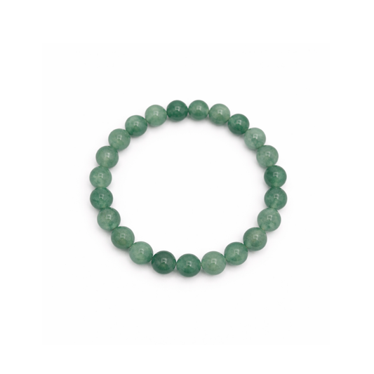 Groene aventurine natuursteen kralenarmband met ronde kralen en zachte groentint.