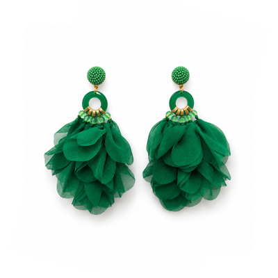 Groene bohemian statement oorbellen