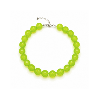 Groene grote kralenketting neon met glanzende kralen van Casa Jadel
