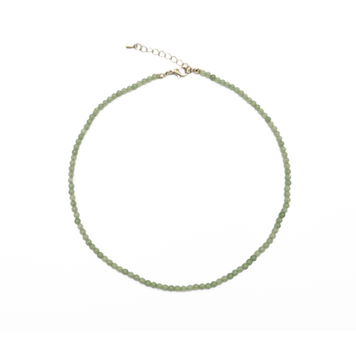 Groene jade natuursteen kleine kralenketting Saar