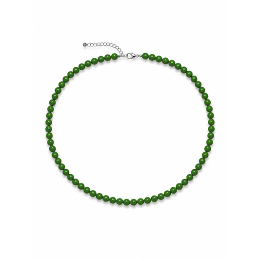 Groene lange kralenketting Romy met fijne ronde kralen