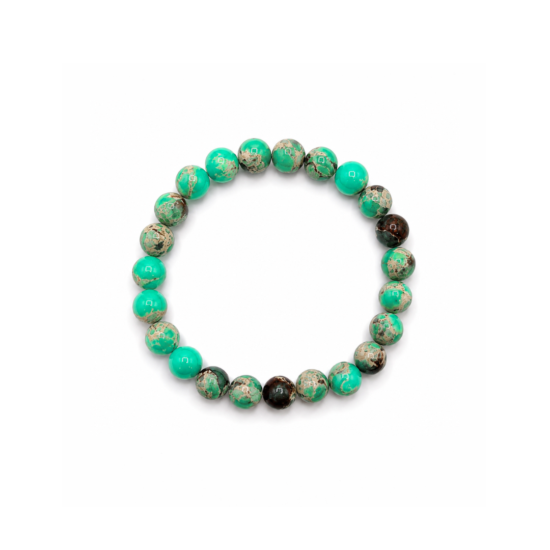 Groene Shoushan-steen natuursteen kralenarmband van Casa Jadel