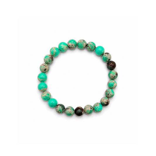 Groene Shoushan-steen natuursteen kralenarmband van Casa Jadel