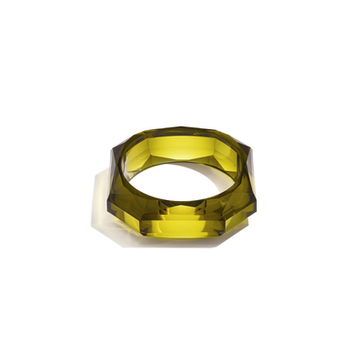 Groene transparante facet bangle armband