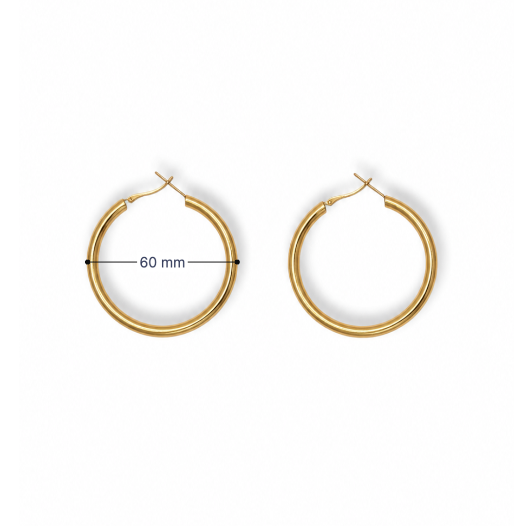 Grote gouden oorringen dames 60 mm Casa Jadel
