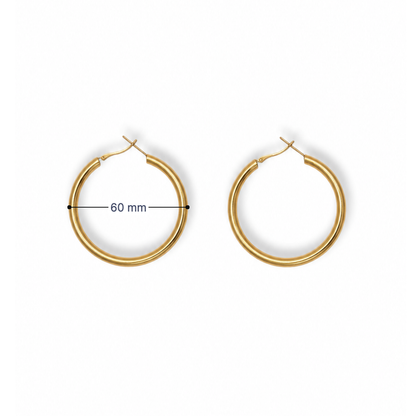 Grote gouden oorringen dames 60 mm Casa Jadel
