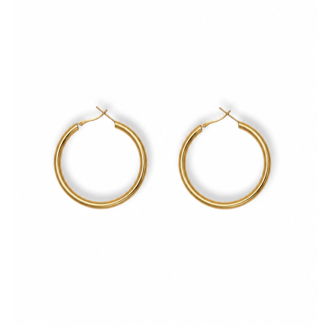 Grote gouden oorringen dames 60 mm Casa Jadel