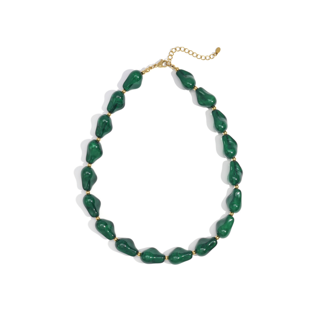 Chunky groene kralen ketting