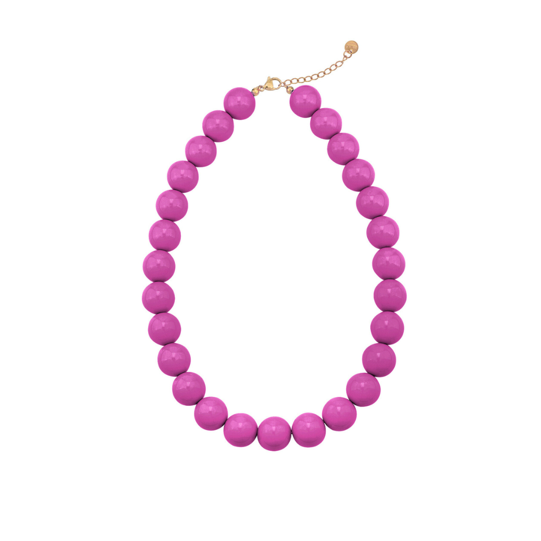 Grote roze gekleurde kralen ketting