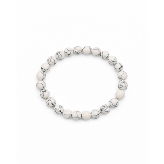 Howliet natuursteen kralenarmband dames met wit marmer effect Casa Jadel