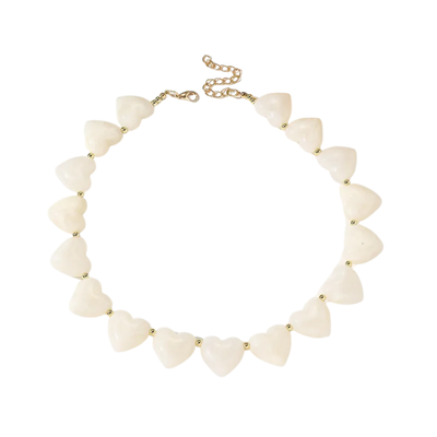 Offwhite hartjes statement ketting