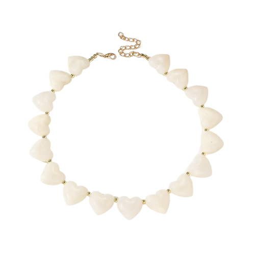 Offwhite hartjes statement ketting