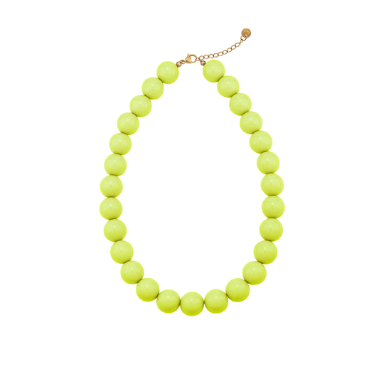 Grote kralen ketting lime groen