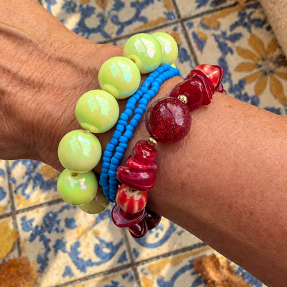 Blauwe kleine kralenarmband Saar