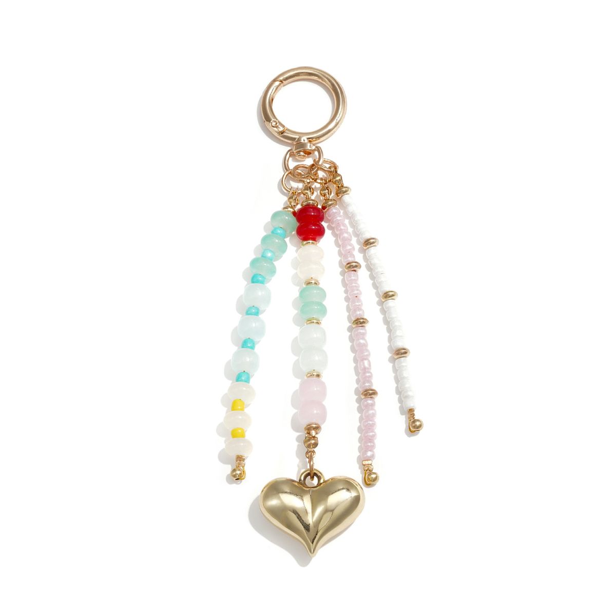 Kleurrijke glazen hartje tashanger | Bag Charm | Casa Jadel
