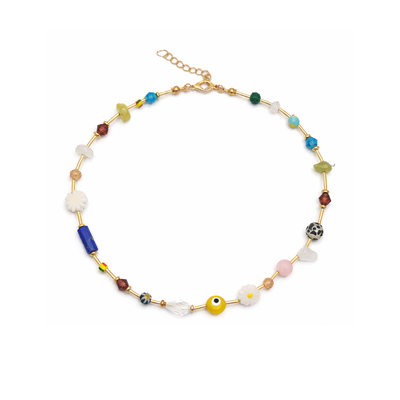 Gouden treasure natuursteen kralenketting