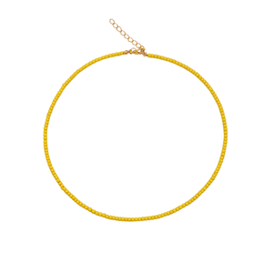 Kleine botergele kralenketting Saar van Casa Jadel
