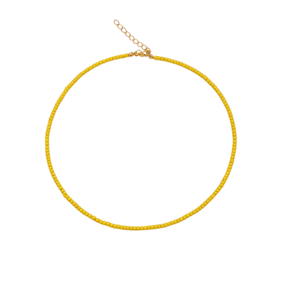 Kleine botergele kralenketting Saar van Casa Jadel