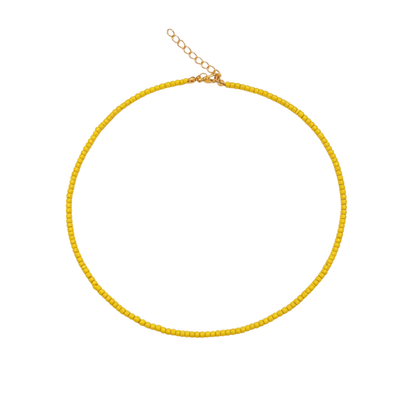Kleine botergele kralenketting Saar van Casa Jadel