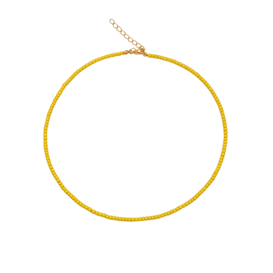 Kleine botergele kralenketting Saar van Casa Jadel