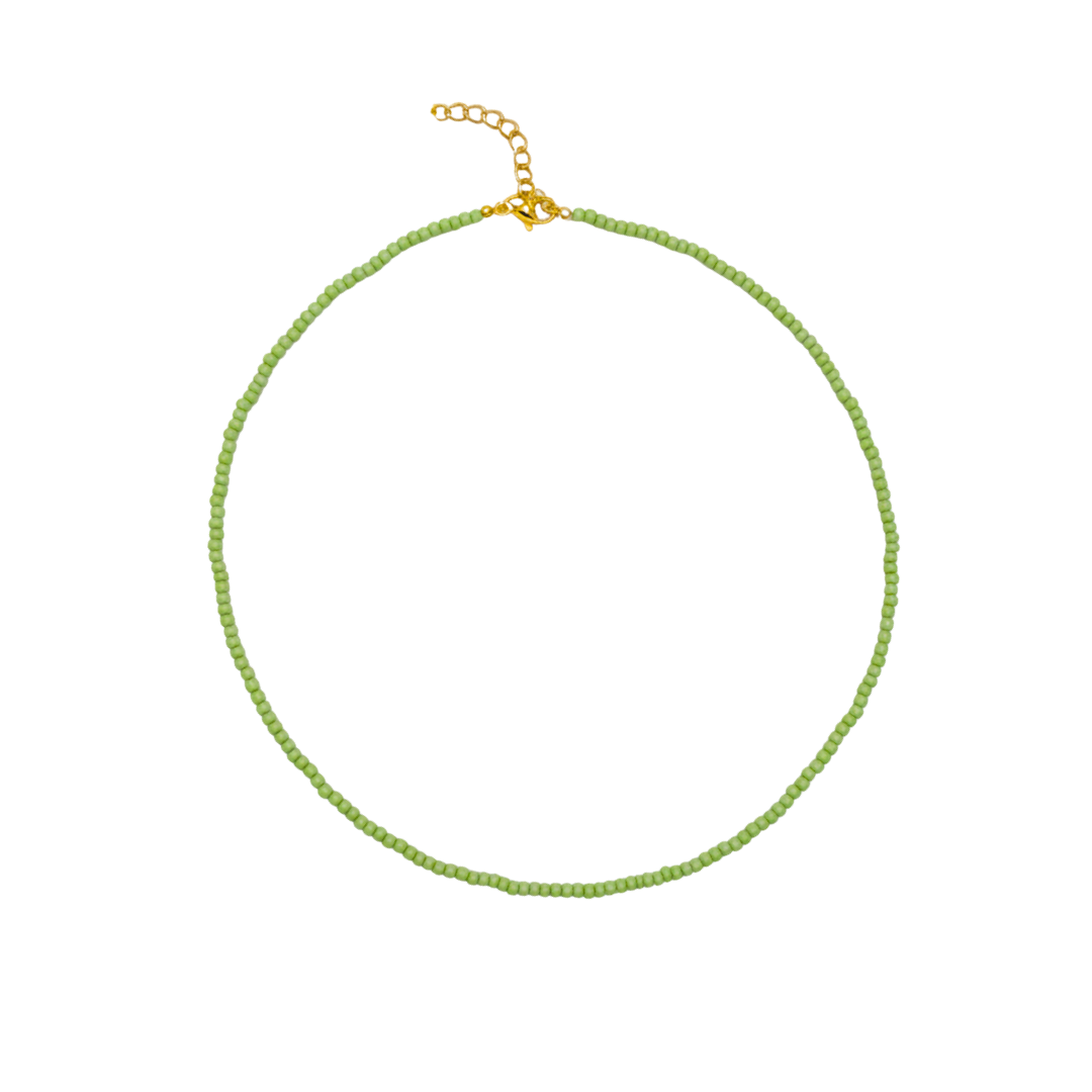 Kleine limegroene kralenketting Saar van Casa Jadel