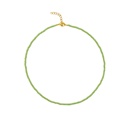 Kleine limegroene kralenketting Saar van Casa Jadel