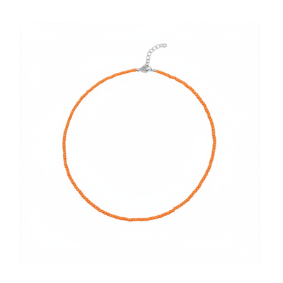Oranje kleine kralenketting Saar