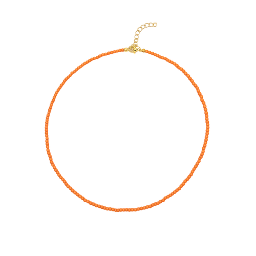 Oranje kleine kralenketting Saar