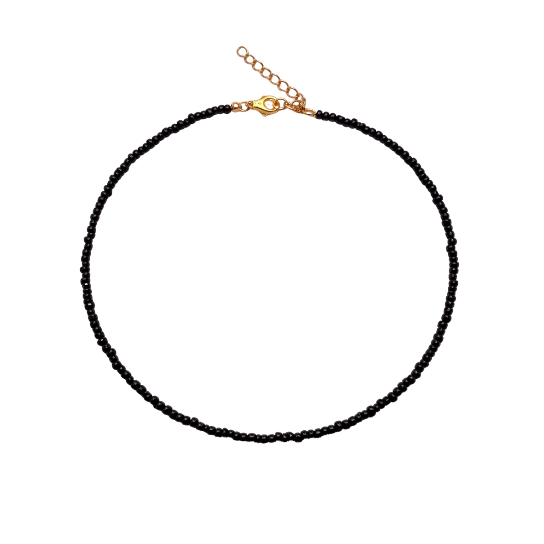 Kleine zwarte kralenketting Saar van Casa Jadel