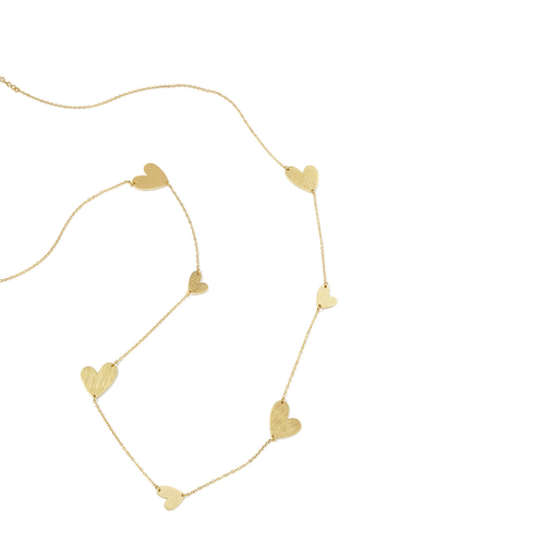 Lange ketting met statement hartjes