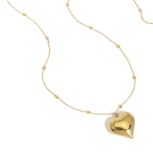 Lange gouden ketting met hartje
