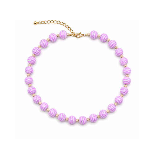 Lila gestreepte kralenketting Zebra
