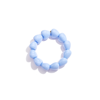 lichtbauwe chubby hartjes kralenarmband met glossy hartvormige kralen