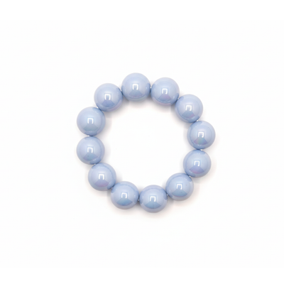 Lichtblauwe metallic grote kralenarmband Eva