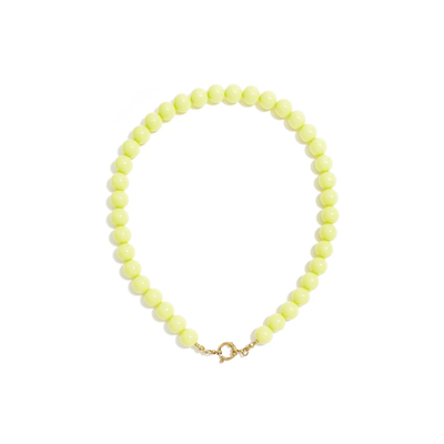 Lichtgele kralenketting met boeislot Maud