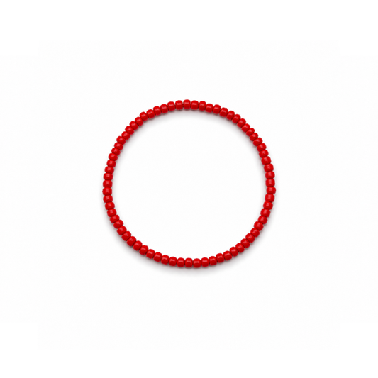 Lichtrode kleine kralenarmband Saar met fijne rode kralen