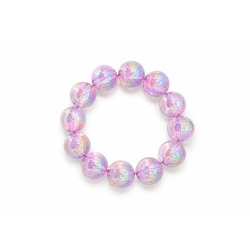Lila parelmoer metallic grote kralenarmband Eva