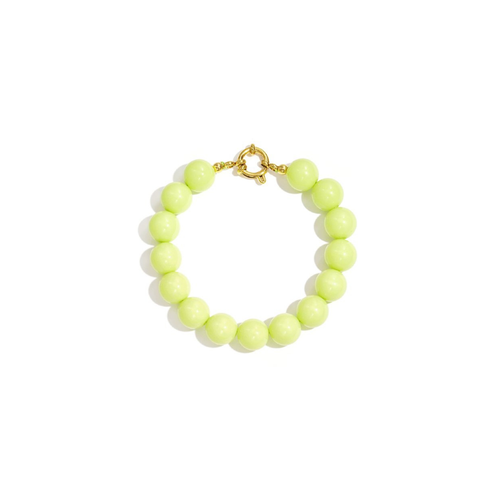Lime groene kralenarmband met boeislot