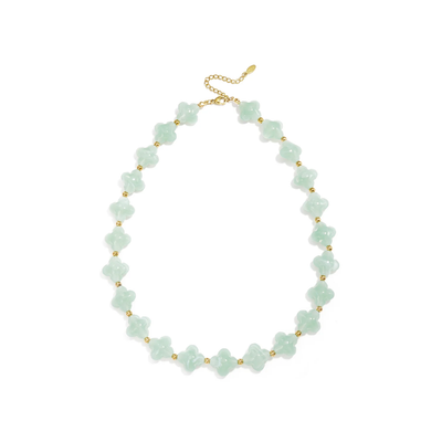 Mintgroene klaver kralenketting