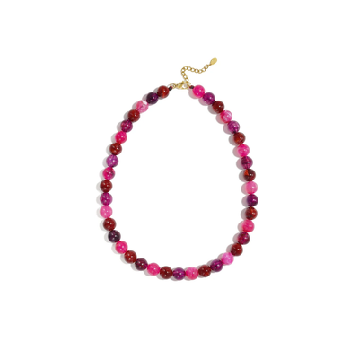 Mixed roze burgundy kralenketting Elin