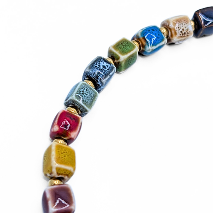 Multicolor keramische kralenketting voor dames