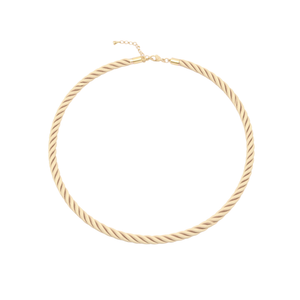Naturel gedraaide rope ketting met goudkleurige sluiting