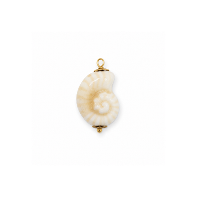 Naturel schelp ammoniet keramiek bedel